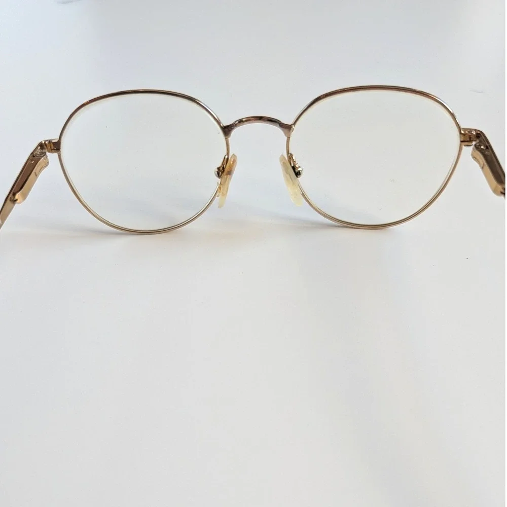 Liberty Gold Tone Frames Round Red Shiny‎ Filigree Glasses WY-15 FRAMES ONLY